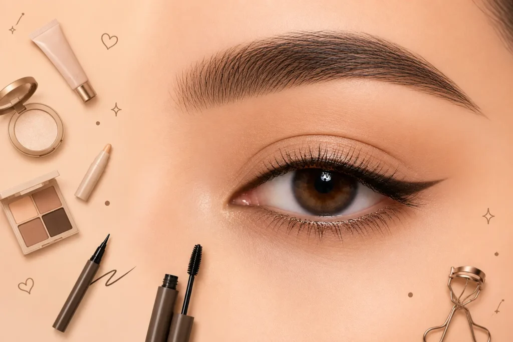 Natural cat eye makeup