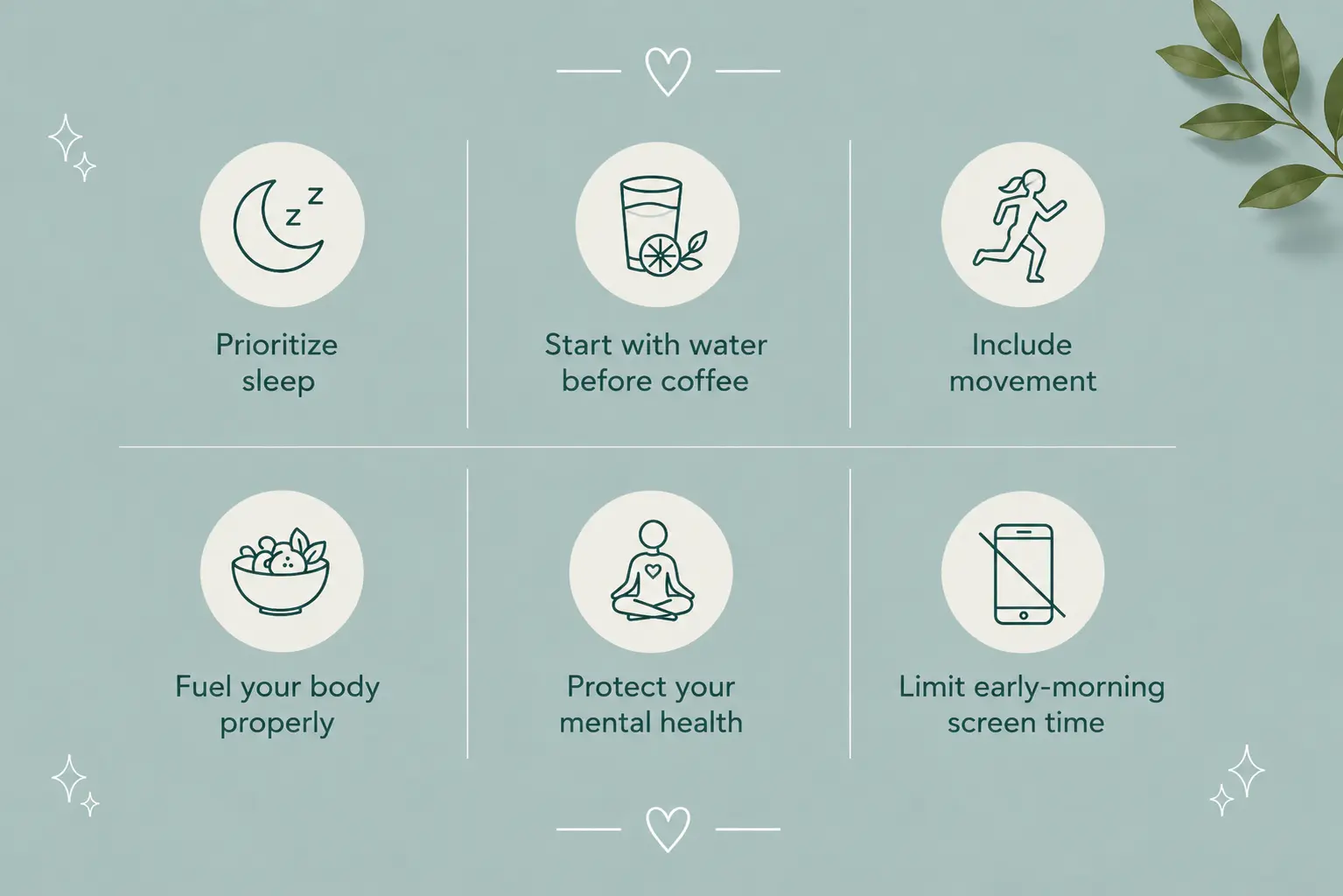 Healthy girl morning routine - wellness habits including movement nutrition and mindfulness