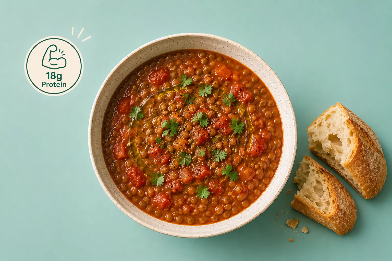 Lentil Soup from a Can, Done Right (18g Protein)