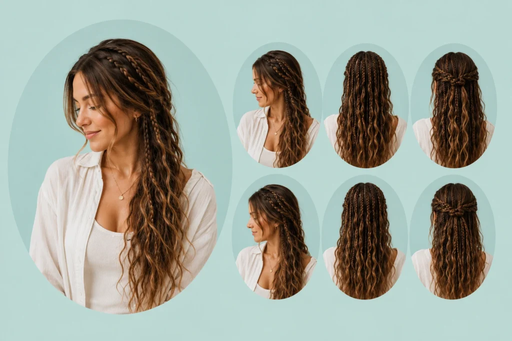 boho or goddess braided hairstyle