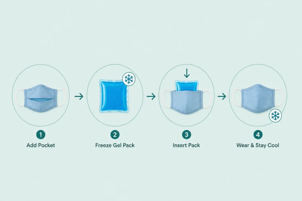 DIY Cooling Face Mask #1: The Frozen Gel Pack Insert Mask