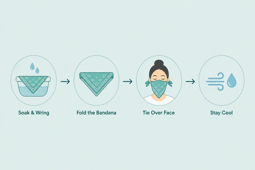 DIY Cooling Face Mask #2: The Wet Bandana Evaporative Cooler