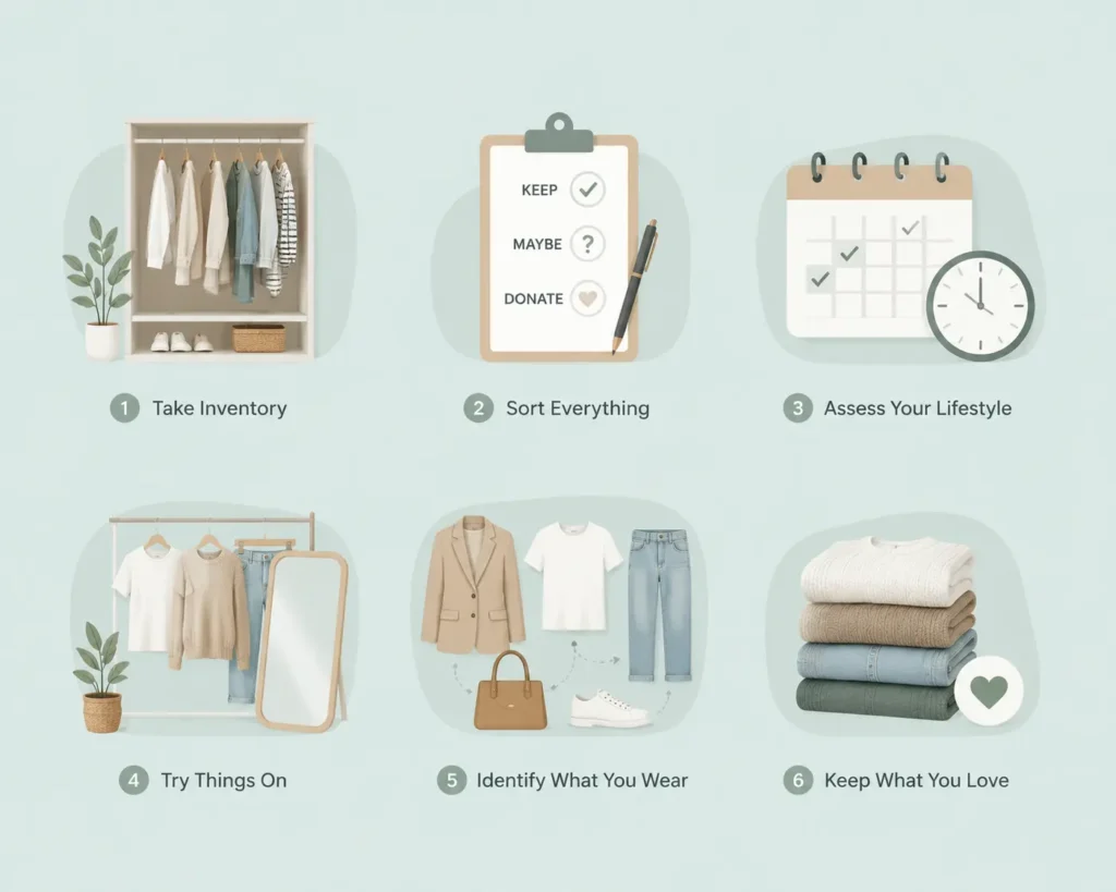 evaluate your current closet