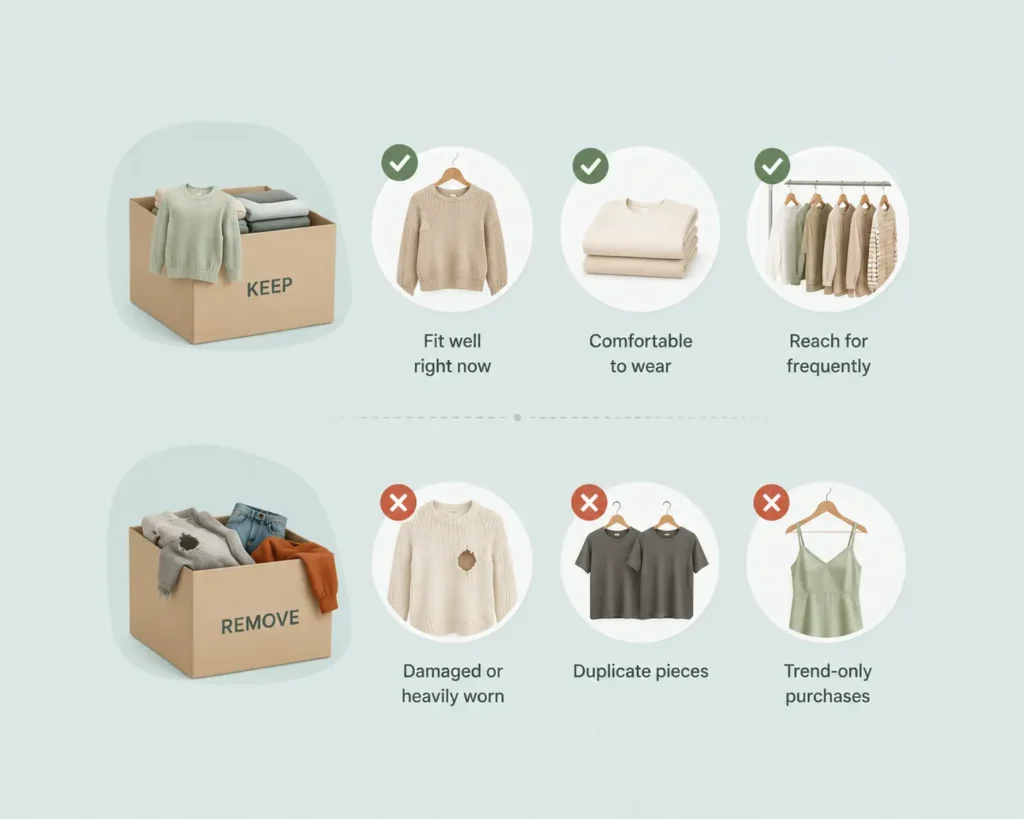 declutter unnecessary clothing