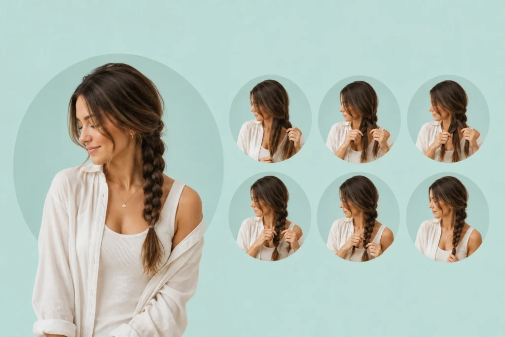 classic side braid hairstyle