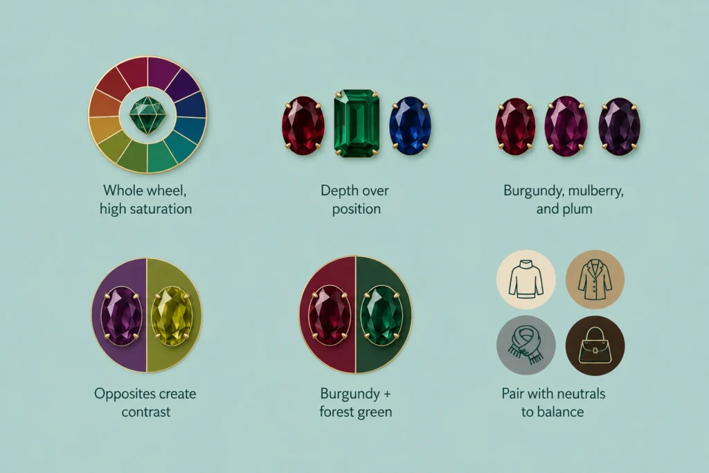 jewel tones color wheel
