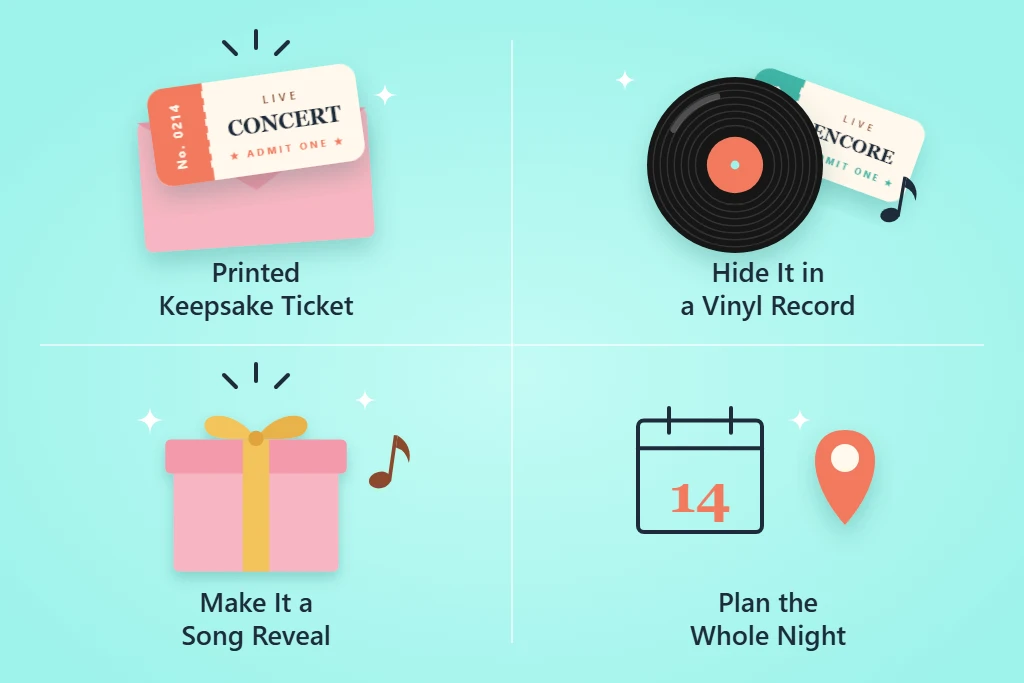 Ways to present concert tickets as a gift